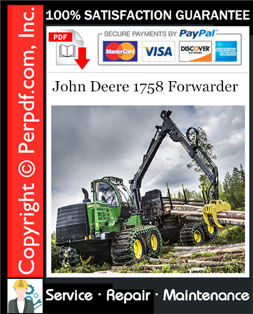 John Deere 1758 Forwarder Service Repair Manual Download