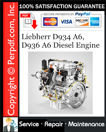Liebherr D934 A6, D936 A6 Diesel Engine Service Repair Manual