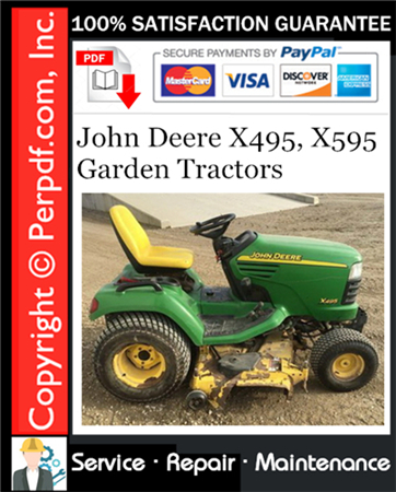 John Deere X495, X595 Garden Tractors Service Repair Manual