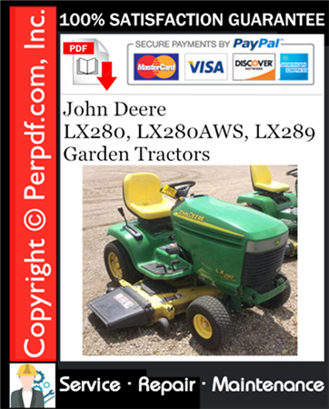 John Deere LX280, LX280AWS, LX289 Garden Tractors Service Repair Manual