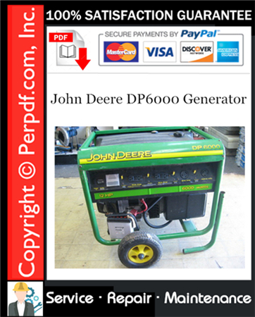 John Deere DP6000 Generator Service Repair Manual