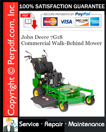 John Deere 7G18 Commercial Walk-Behind Mower Service Repair Manual