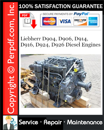 Liebherr D904, D906, D914, D916, D924, D926 Diesel Engines Service Repair Manual