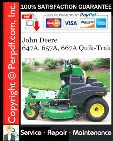 John Deere 647A, 657A, 667A Quik-Trak Service Repair Manual