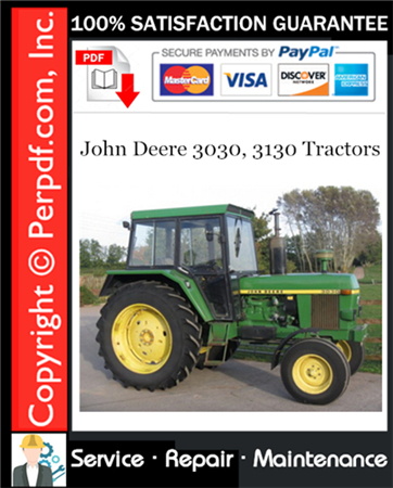 John Deere 3030, 3130 Tractors Service Repair Manual