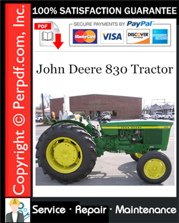 John Deere 830 Tractor Service Repair Manual Download