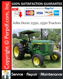 John Deere 2350, 2550 Tractors Service Repair Manual