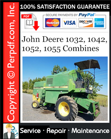 John Deere 1032, 1042, 1052, 1055 Combines Service Repair Manual Download