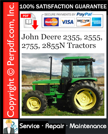 John Deere 2355, 2555, 2755, 2855N Tractors Service Repair Manual Download