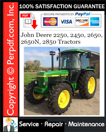 John Deere 2250, 2450, 2650, 2650N, 2850 Tractors Service Repair Manual