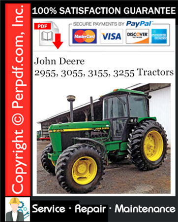 John Deere 2955, 3055, 3155, 3255 Tractors Service Repair Manual