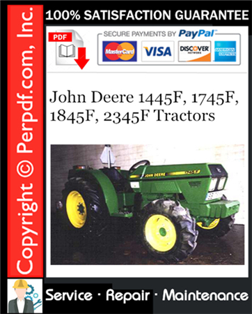 John Deere 1445F, 1745F, 1845F, 2345F Tractors Service Repair Manual