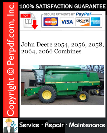 John Deere 2054, 2056, 2058, 2064, 2066 Combines Service Repair Manual