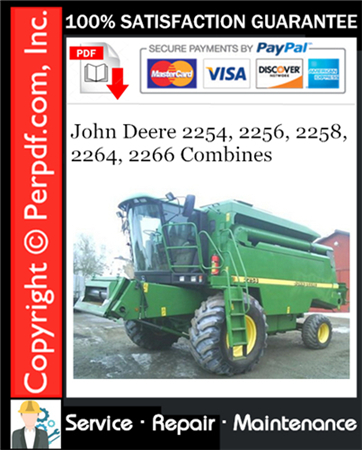 John Deere 2254, 2256, 2258, 2264, 2266 Combines Service Repair Manual