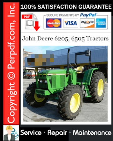 John Deere 6205, 6505 Tractors Service Repair Manual