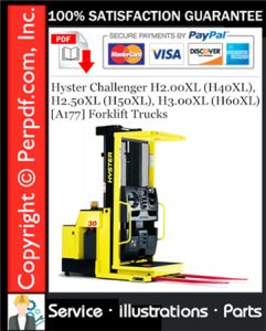 Hyster Challenger H2.00XL (H40XL), H2.50XL (H50XL), H3.00XL (H60XL) [A177] Forklift Trucks Parts Manual