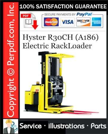 Hyster R30CH (A186) Electric RackLoader Parts Manual