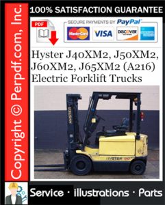 Hyster J40XM2, J50XM2, J60XM2, J65XM2 (A216) Electric Forklift Trucks Parts Manual