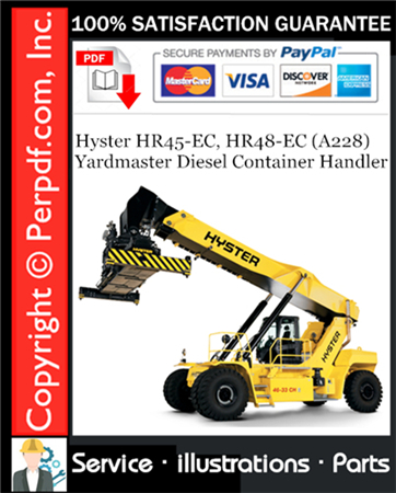 Hyster HR45-EC, HR48-EC (A228) Yardmaster Diesel Container Handler Parts Manual