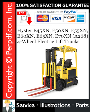 Hyster E45XN, E50XN, E55XN, E60XN, E65XN, E70XN (A268) 4-Wheel Electric Lift Trucks Parts Manual
