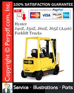 Hyster J40Z, J50Z, J60Z, J65Z (A416) Forklift Trucks Parts Manual