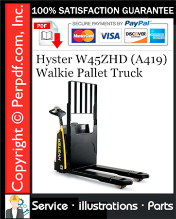 Hyster W45ZHD (A419) Walkie Pallet Truck Parts Manual
