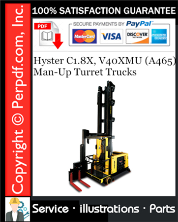 Hyster C1.8X, V40XMU (A465) Man-Up Turret Trucks Parts Manual