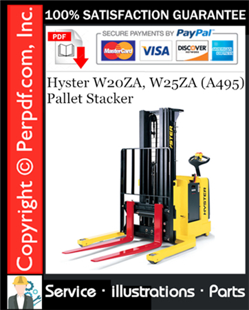 Hyster W20ZA, W25ZA (A495) Pallet Stacker Parts Manual