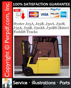 Hyster J25A, J25B, J30A, J30B, J35A, J35B, J30AS, J30BS (B160) Forklift Trucks Parts Manual