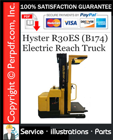 Hyster R30ES (B174) Electric Reach Truck Parts Manual