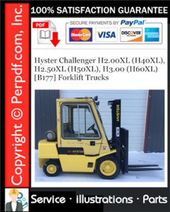 Hyster Challenger H2.00XL (H40XL), H2.50XL (H50XL), H3.00 (H60XL) [B177] Forklift Trucks Parts Manual