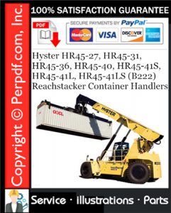 Hyster HR45-27, HR45-31, HR45-36, HR45-40, HR45-41S, HR45-41L, HR45-41LS (B222) Reachstacker Container Handlers