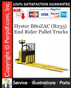 Hyster B80ZAC (B233) End Rider Pallet Trucks Parts Manual