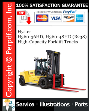 Hyster H360-36HD, H360-48HD (B238) High-Capacity Forklift Trucks Parts Manual