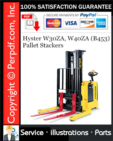 Hyster W30ZA, W40ZA (B453) Pallet Stackers Parts Manual