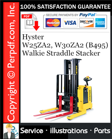 Hyster W25ZA2, W30ZA2 (B495) Walkie Straddle Stacker Parts Manual