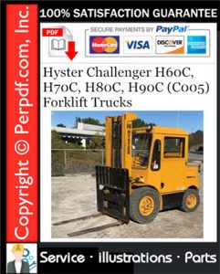 Hyster Challenger H60C, H70C, H80C, H90C (C005) Forklift Trucks Parts Manual