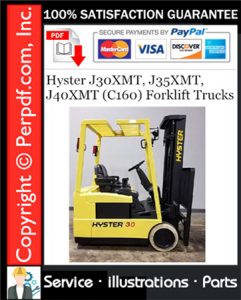 Hyster J30XMT, J35XMT, J40XMT (C160) Forklift Trucks Parts Manual