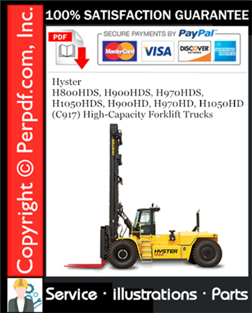 Hyster H800HDS, H900HDS, H970HDS, H1050HDS, H900HD, H970HD, H1050HD (C917) High-Capacity Forklift Trucks