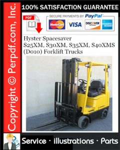 Hyster Spacesaver S25XM, S30XM, S35XM, S40XMS (D010) Forklift Trucks Parts Manual