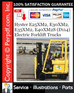 Hyster E25XM2, E30XM2, E35XM2, E40XM2S (D114) Electric Forklift Trucks Parts Manual