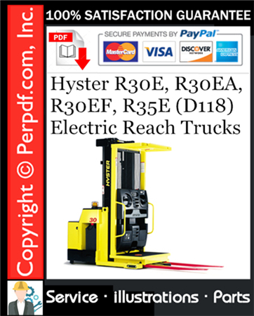 Hyster R30E, R30EA, R30EF, R35E (D118) Electric Reach Trucks Parts Manual