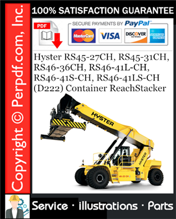 Hyster RS45-27CH, RS45-31CH, RS46-36CH, RS46-41L-CH, RS46-41S-CH, RS46-41LS-CH (D222) Container ReachStacker