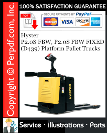 Hyster P2.0S FBW, P2.0S FBW FIXED (D439) Platform Pallet Trucks Parts Manual