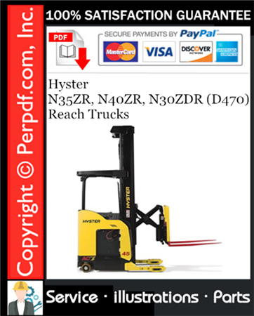 Hyster N35ZR, N40ZR, N30ZDR (D470) Reach Trucks Parts Manual