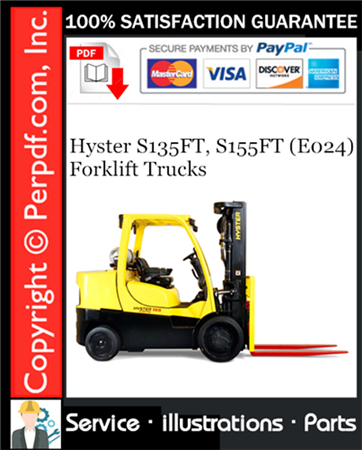 Hyster S135FT, S155FT (E024) Forklift Trucks Parts Manual