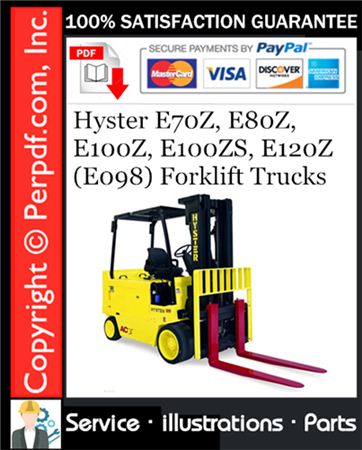 Hyster E70Z, E80Z, E100Z, E100ZS, E120Z (E098) Forklift Trucks Parts Manual