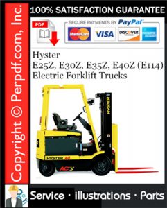 Hyster E25Z, E30Z, E35Z, E40Z (E114) Electric Forklift Trucks Parts Manual