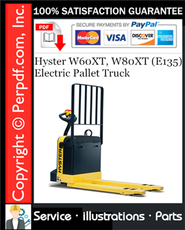 Hyster W60XT, W80XT (E135) Electric Pallet Truck Parts Manual
