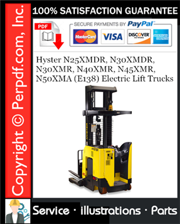 Hyster N25XMDR, N30XMDR, N30XMR, N40XMR, N45XMR, N50XMA (E138) Electric Lift Trucks Parts Manual